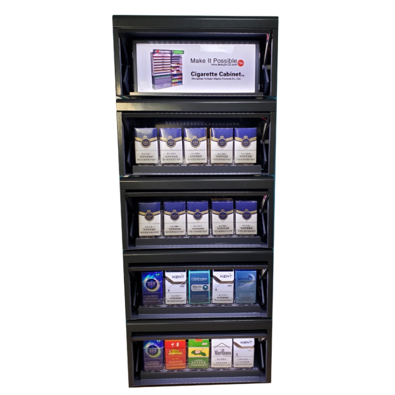 TMJ702 Locking Cabinet Shopper Drug Mart Retail Cigareta Display Rack